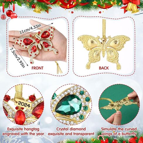 HyDren 6 Pcs Butterfly Ornaments Gift with Boxes Hanging Rhinestones Metal Butterfly Ornament Gifts for Mother's Day Women Wife Spring Decoration Gift Butterfly Party(Multicolor) in Saudi Arabia