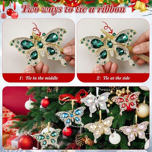 HyDren 6 Pcs Butterfly Ornaments Gift with Boxes Hanging Rhinestones Metal Butterfly Ornament Gifts for Mother's Day Women Wife Spring Decoration Gift Butterfly Party(Multicolor) in Saudi Arabia