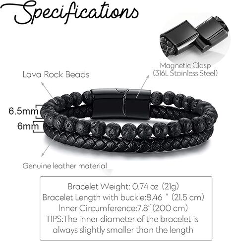 VNOX Viking Bracelet for Men - Genuine Leather Braided Viking Bracelets Vintage Thor's Hammer Wrap Cuff Wirstband Bracelets,Viking Jewelry for Men in Kuwait