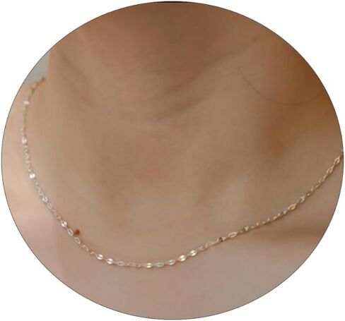 Kyerlyn Dainty Choker Necklace for Women, 14k Gold Plated Thin Lace Lips Necklace Silver Dot Sequins Necklace Cute Necklace Simple Link Chain Delicate Jewelry in Saudi Arabia