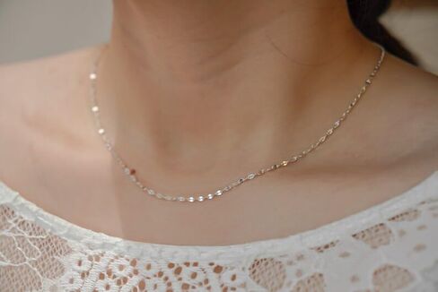 Kyerlyn Dainty Choker Necklace for Women, 14k Gold Plated Thin Lace Lips Necklace Silver Dot Sequins Necklace Cute Necklace Simple Link Chain Delicate Jewelry in Saudi Arabia
