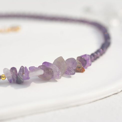 Crystal Seed Bead & Stone Choker Necklace, Natural Stone Beaded Necklaces for Women Trendy Handmade Jewelry in Saudi Arabia