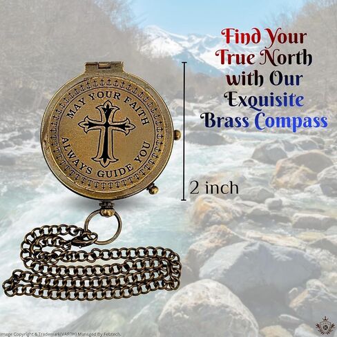 Antique Chain Compass for Hiking Nautical Brass Pocket with Engraved On Leather Case (I Love My Son) in Saudi Arabia