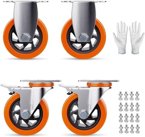Caster Wheels,4 Inch Caster Wheels,Casters Set of 4 Heavy Duty,Castor Wheels Hold 1200 Lbs,Swivel Casters with Dual Locking Brakes,Wheels for Carts Heavy Duty in Saudi Arabia