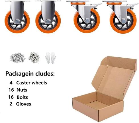 Caster Wheels,4 Inch Caster Wheels,Casters Set of 4 Heavy Duty,Castor Wheels Hold 1200 Lbs,Swivel Casters with Dual Locking Brakes,Wheels for Carts Heavy Duty in Saudi Arabia