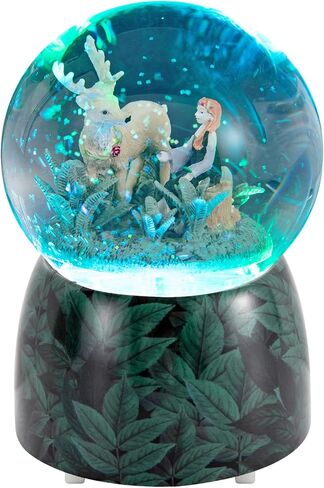 Mermaid Snow Globe with LED Lights and Automatic Blowing Glitters, Collectible Musical Glass Globe, Gift for Kids and Adults, Snowglobe with Music Waltz of The Flowers, Purple in Saudi Arabia