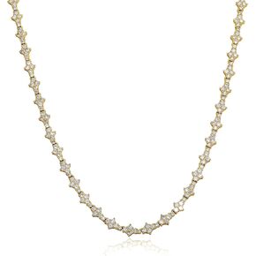 TOPGRILLZ Gold Tennis Necklace for Women Silver Choker Necklace 14K Gold Plated 7mm Simulated Cubic Zirconia Diamond Tennis Link Chain Birthday Gift for Women 16/18/20/22