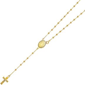14k Yellow Gold 2.5mm Beads Rosario/Rosary Necklace - 20"