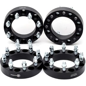 VLAOSCHI Black Forged 8x6.5 to 8x180 Wheel Adapters 2 Inch with 9/16" Studs Compatible with Dodge F-or-d 8 Lug for 1994-2010 RAM-2500 3500 | 1975-1997 F250 F350 (Must be with 9/16" Lugs) - Pack of 4