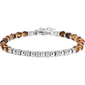 Bracelet for Men Adjustable Beaded Bracelet with Different Style Stone, Stainless Steel Bracelet women mens jewelry (Model:RD-JN1301)