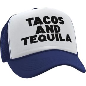 Guacamole - TEQUILAS and Tacos - Party time Mexican Food - Vintage Retro Style Trucker Cap Hat