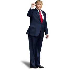6 feet Donald Trump Stand Up | Cardboard Cutout | Life Size Standee | Picture Poster Photo Print | Fist to Fight