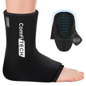 Comfitech Ankle Ice Pack Wrap for Swelling, Reusable Gel Heel Ice Pack with Large Opening for Foot Ankle Sprain, Plantar Fasciitis, Achilles Tendonitis, Large
