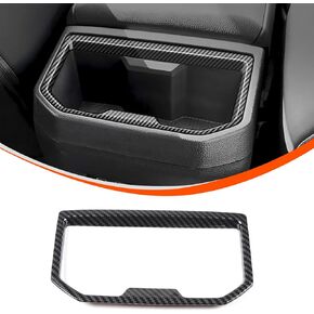 Car ABS Inner Rear Row Cup Holder Trim Panel Stickers,Compatible with Toyota Tacoma 2024+,Rear Row Cup Holder Protective Panel Stickers Accessories (Black Carbon Fiber)