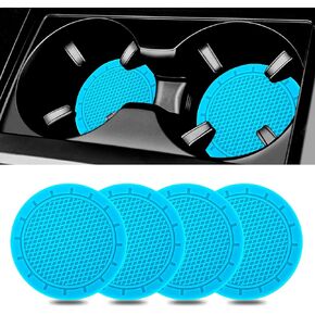 4 عبوات من قواعد أكواب السيارة - قواعد حامل أكواب من السيليكون غير قابلة للانزلاق، ملحقات داخلية للسيارة (أحمر) in Kuwait