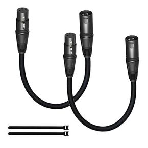XLR Cables 10Ft 2 Pack,Microphone Cable Male to Female 3 Pin,Durable Shielded and Premium Balanced XLR to XLR Patch Cord