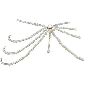 YWCUTE Pearl chain layered waist chain bikini belly button jewelry beach carnival party accessories for women fashion jewelry(yaolian2-1626) (yaolian1-1626)