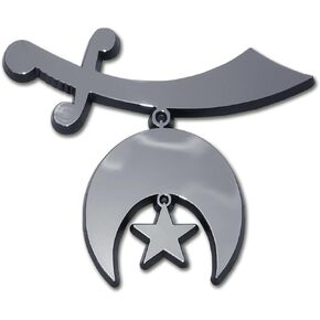 Elektroplate Officially Licensed Shriners OEM Chrome Emblem for Cars, Trucks, and All Auto | Universal Fit at 3.3" x 2.75" | Weatherproof