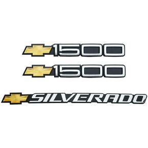 3D Raised and Strong Adhesive Decals Car Badge Replacement for Chevy 1999-2006 Bowti Silverado + Bowti 1500 Door Emblems 15114051 (Chrome)