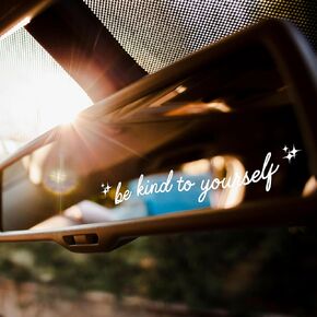 Set 3Pcs Just Breathe Rear-View Mirror Decal Motivational Cute Funny Sticker Water Bottle Laptop Window Sticker Vinyl Waterproof 4 Inches Car Decals New Car Accessories for Friend Coworker Dad Mom