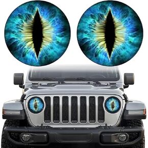 Beast Eyes Headlamp Decals - 3D Eyes Car Stickers, Compatible with Jeep, Funny Headlight Decorations, Auto Decals for Car, Truck, Motorcycle, Window, Bumper Decoration(Blue)