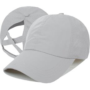 Womens Criss Cross Ponytail Baseball Cap Adjustable High Messy Bun Ponycap Quick Drying Hats for Outdoor Sports Travel
