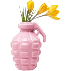 CHIVE - Kapow Fun Porcelain Grenade Shape Simple Modern Flower Bud Vase (White)