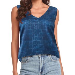 Womens Silk Satin Tank Tops Casual Camisole Cami Sleeveless Blouses Summer Basic Shirt
