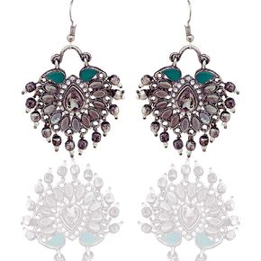 Moonstruck Traditional Indian Chandbali Kundan Hoop Earrings With Pearls for Women
