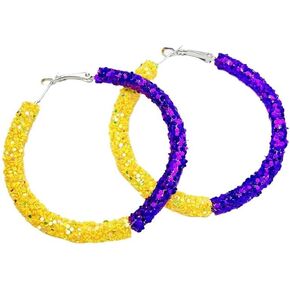 Shiny Football Baseball Hoop Earrings for Women Colorful Football Rubby Circle Earrings Red Orange Black Sports Fans Gifts Super Bowl Touch Down Jewelry