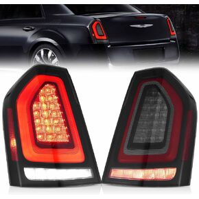 VLAND LED Tail lights Fit for 2011-2014 2nd Gen Chrysler 300/Lancia Thema, Smoked