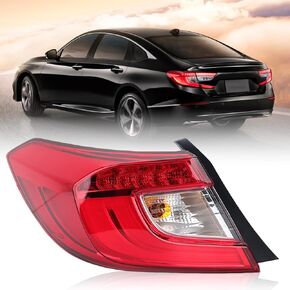 LED Tail Light Compatible with 2018-2022 Honda Accord Sedan Rear Outer Taillamp Assembly Replace 33550TVAA01 HO2804118 Left Driver Side
