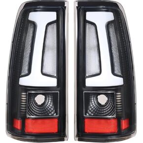 Boine LED Tail Light Assembly Compatible With 2003 2004 2005 2006 Chevy Silverado 1500 2500 3500 Driver and Passenger Side LED Tube Rear Light Brake Lamps 12V LED Chips (Red)