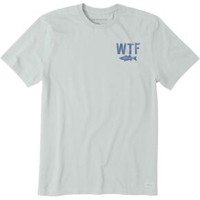 Life is Good - Mens WTF Crusher-Lite T-Shirt, Color Fog Gray, Size: Medium