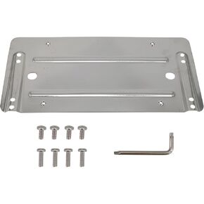 12" x 6" Stainless Steel Rear Bumper License Plate Frame Bracket Tag Mount Holder Kit Fit for 2007-2024 Mercedes-Benz