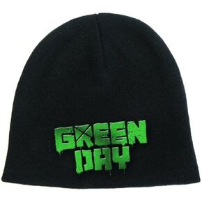 Green Day Beanie Hat Cap Band Logo American Idiot Official Black Size One Size