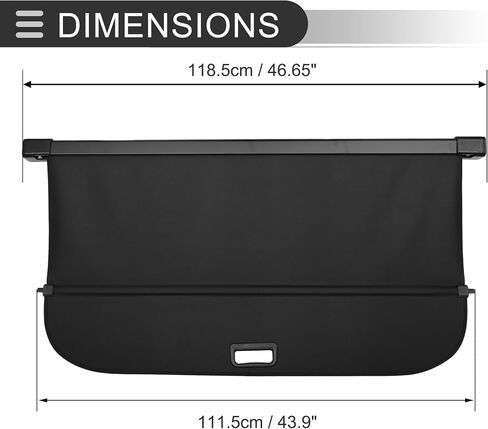 Motoforti Car Trunk Retractable Cargo Cover for Land Rover Range Rover Sport 14-22 Rear Trunk Parcel Shelf Luggage Security Shield Shade, Canvas, Gloss Black in Saudi Arabia