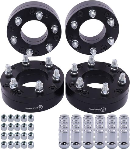 VLAOSCHI Black Forged 5x4.5 to 6x5.5 Wheel Adapters 2 Inch with 14x1.5 Studs Compatible with Jeep Ford-Dodge-Honda-Toyota-Lexus 5 to 6 Lug Wheel Adapter (Adapt 6x139.7 Rim on 5x114.3 Car) - Pack of 4 in Saudi Arabia