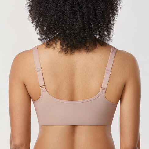 DELIMIRA Women's Front Closure Bras Plus Size Lace Full Coverage Underwire Unlined Bra in Kuwait