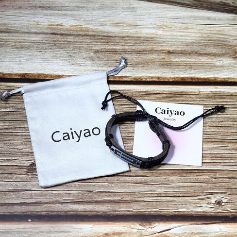 Caiyao Fashion Cross Leather Bracelet Alloy Cross Religious Gifts for Men Jewelry in Kuwait