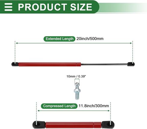 Motoforti Universal Lift Supports Struts Lift Support Shock 20inch/500mm 40lb/180N/18kg Black 2 Set in Saudi Arabia