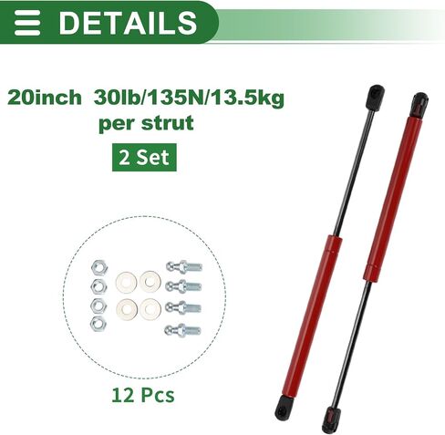 Motoforti Universal Lift Supports Struts Lift Support Shock 20inch/500mm 40lb/180N/18kg Black 2 Set in Saudi Arabia