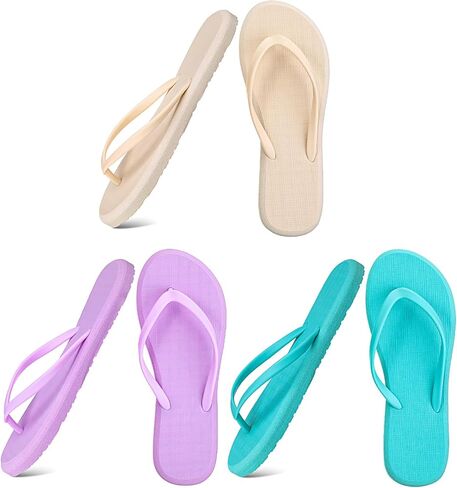 Xuhal Women Girls Slim Flip Flops Colored Summer Casual Flip Flop Sandals Rubber Thong Style Cute Sandals for Women in Saudi Arabia