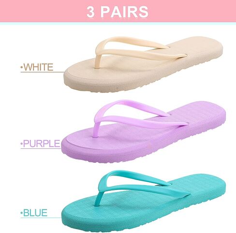 Xuhal Women Girls Slim Flip Flops Colored Summer Casual Flip Flop Sandals Rubber Thong Style Cute Sandals for Women in Saudi Arabia