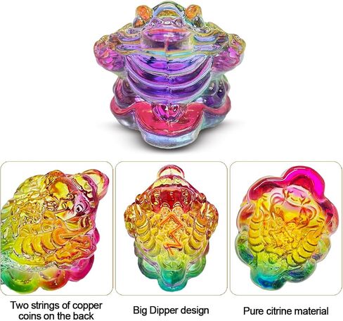 2PCS Crystal Glass Golden Toad Feng Shui Money Frog,2.4in Wealth Lucky Money Toad for Feng Shui Decor Attracting Wealth Success Chinese New Year Gifts in Saudi Arabia