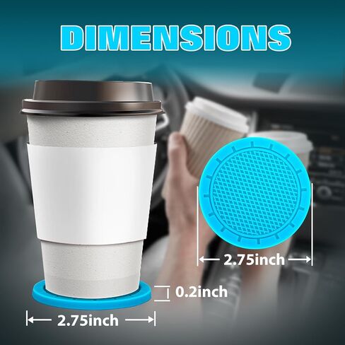 4 عبوات من قواعد أكواب السيارة - قواعد حامل أكواب من السيليكون غير قابلة للانزلاق، ملحقات داخلية للسيارة (أحمر) in Kuwait