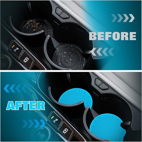 4 عبوات من قواعد أكواب السيارة - قواعد حامل أكواب من السيليكون غير قابلة للانزلاق، ملحقات داخلية للسيارة (أحمر) in Kuwait