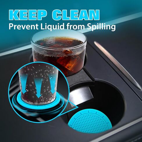 4 عبوات من قواعد أكواب السيارة - قواعد حامل أكواب من السيليكون غير قابلة للانزلاق، ملحقات داخلية للسيارة (أحمر) in Kuwait