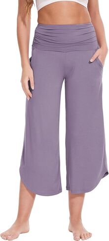 Women's Pajama Pants Bamboo Viscose Wide Leg Yoga Pants Casual High Waisted Lounge Palazzo Pants with Pockets in Saudi Arabia