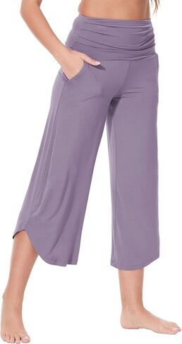 Women's Pajama Pants Bamboo Viscose Wide Leg Yoga Pants Casual High Waisted Lounge Palazzo Pants with Pockets in Saudi Arabia